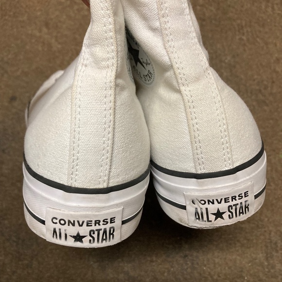 White Converse High Top Platform Women's Size 10.5 - Picture 7 of 7